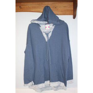 Fresh Produce Sunset Hooded Sweatshirt N/L Deep Dive Blue Womens Size M USA-Made